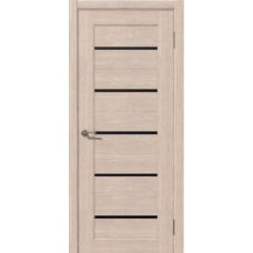 Дверь межкомнатная Дубрава Сибирь Флор АСТРА Лиственница кремовая, стекло черное